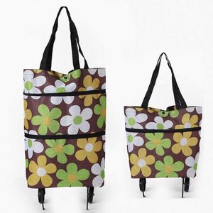 Promotion Portable Washable Folding Grocery <b>Trolley</b> Superet Shopping Bag With Wheels - Product Image 6