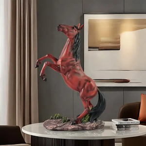 Elegante Figura de Caballo de Resina Pintada a Mano, con un Estilo Retro, un Elemento Poderoso y Atmosférico para el Espacio de su Hogar - Product Image 5