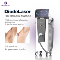 Mesin Penghilang Bulu Laser Dioda 4 Panjang Gelombang 755nm 808nm 940nm 1064nm Teknologi Deteksi Rambut AI FPC Pendingin untuk Salon Kecantikan