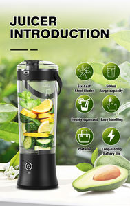 500ML Kablosuz Kişisel Blender USB-C Şarj Edilebilir Kendini Temizleyen Mini Meyve Sıkacağı Seyahat Ağızlığı Askısı 4000mAh Smoothie Paslanmaz Çelik - Product Image 3