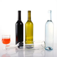 Bouteille en verre flint vide personnalisée de 750 ml et 500 ml pour vin, vodka, whisky, tequila, liqueur, avec bouchon en liège et logo personnalisé