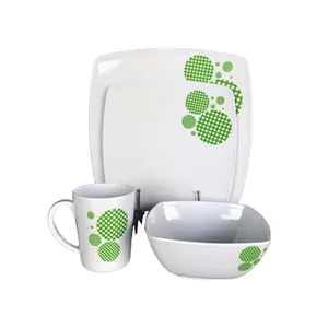 Square Melamine Plate Bowl Cup Home Cooking Ware Set