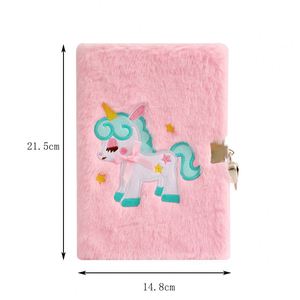 A5 160 Pages Plush Hardcover Notebook Cute Students Kids Journal Children Cartoon <b>Diary</b> With <b>Lock</b> - Product Image 6