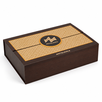 Premium Geschenkbox mit Doppeltür und Eigenem Logo, 6 Innenboxen und Holzmaserung für Tee- und Mondkuchen-Sets