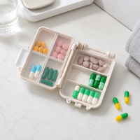 Nouvelle boîte à médicaments en plastique à trois couches, créative et scellée, portable, pliable en trois sections, 8 mini boîtes de rangement MK