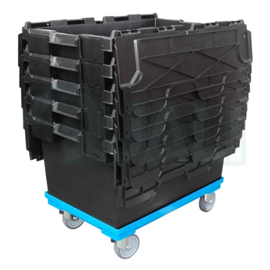 Quali 600*400*mm Series Euro Standard Attached Lid Tote Plastic 48L Container