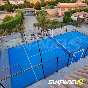Terrain de padel classique sans entretien, dimensions standard 10x20M, poteaux anti-choc, avec gazon pour complexe de luxe - Product Image 4