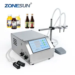 ZONESUN ZS-DPYT2P Doppia Testa Semi Automatico Pompa A Membrana Macchina di Rifornimento Liquida Per Profumo Succo di Acqua Olio Essenziale