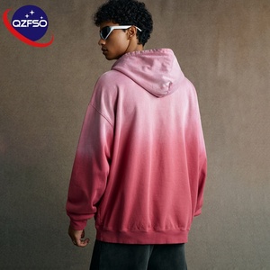 QZFSO personalizado 100% algodón francés Terry 450gsm sudaderas con capucha lavado ácido desgastado Vintage Rhinestone Boxy Fit sudaderas con capucha para hombres - Product Image 2