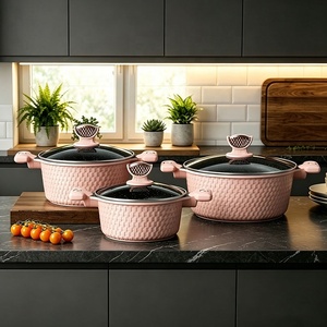 Ensemble de 6 casseroles multifonctionnelles en <span class=keywords><strong>aluminium</strong></span> de haute qualité, nouveau style, revêtement antiadhésif en granit, pour une cuisine saine - Product Image 5