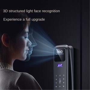 Serrure intelligente haut de gamme pour porte en bois, en alliage d'aluminium, avec empreinte digitale, mot de passe, reconnaissance faciale automatique, connectivité Wi-Fi, application Cloud Tuya - Product Image 2
