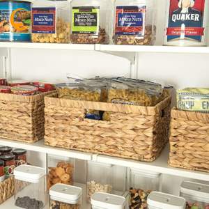 ตะกร้าเก็บของทรงสี่เหลี่ยมผืนผ้าทันสมัย ทำจากผักตบชวา ทอมือ พับได้ เป็นมิตรกับสิ่งแวดล้อม พร้อมหูหิ้วในตัว ใช้งานได้หลากหลาย - Product Image 2