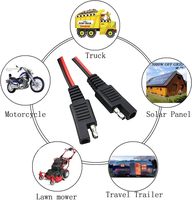Câble d'extension SAE, connecteur 18AWG SAE à SAE faisceau de câbles à déconnexion rapide, câble d'extension de panneau solaire