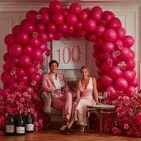 50 ensembles de ballons de 12 pouces en latex rouge rose brillant pour les arches de ballons de fête pour la Saint-Valentin, les anniversaires, les fêtes sur le thème des princesses