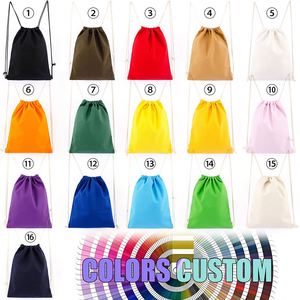 Wholesale Luxury Custom Logo Plain Cotton Drawstring <b>Backpack</b> Eco Friendly Portable Large Capacity Carry Sport Gift Promotional - Product Image 4