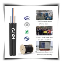HUAMAI FT2 CORE FTTH kabel DROP serat optik dalam ruangan dengan kabel kurir LSZH jaket PVC dan anggota kekuatan benang ARAMID
