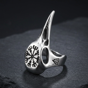 Anillo de Plata con Diseño de Pico de Águila Yunnique, Estilo Vikingo, para Hombre, Joyería con Signo del Zodiaco, sin Incrustaciones, Ideal para Regalo - Product Image 2