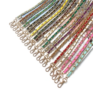 Bolso de cuero PU colorido de alta calidad, cadena de Metal, correas cruzadas para teléfono móvil, cordón, cadena hecha a mano para pulsera de cartera - Product Image 2