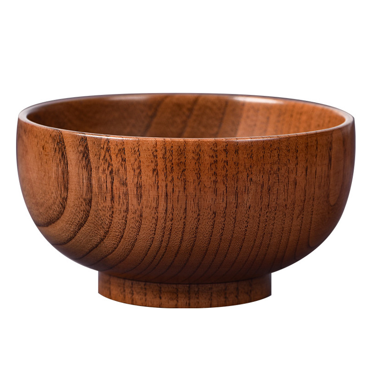 Japanse Stijl Sour Date Wood Hotel Keuken Servies Saladekom Hele Houten Soepkom Houten Slakom Diameter 9-16Cm