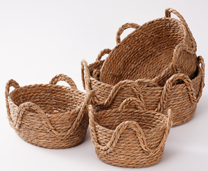 مزارعي سلة للنباتات الخارجية ، حبل قش جديد معلق ، مخطط زهور ، سلة زرع الأعشاب البحرية - Product Image 6