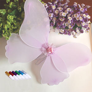 17 इंच DIY ग्लिटर फेयरी विंग्स प्रिंसेस बटरफ्लाई कॉस्टयूम विंग्स 6 ग्लिटर पेन के साथ अपना खुद का फेयरी विंग डिजाइन करें - Product Image 5