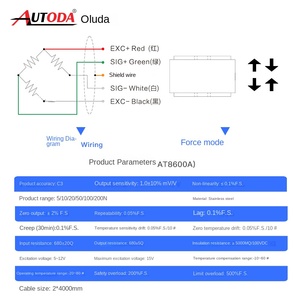 Высокоточный миниатюрный цилиндрический датчик силы Ouluda 10Н (тянущее/давильное усилие), лабораторный модуль 5Н, 5000Н - Product Image 3
