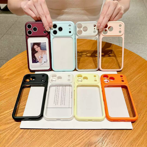 เคสโทรศัพท์ใสแบบมีช่องใส่การ์ด สีลูกกวาด สำหรับ iPhone 17 16 15 Pro, เคสโทรศัพท์แบบมีที่ใส่การ์ดสำหรับ iPhone 18 Pro Max - Product Image 1