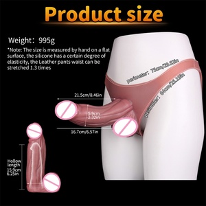 Silicone Wearable Hollow <b>Dildo</b> Pants Strap on Harness for Men Soft Penis Extender Sleeve Panties for Couple's Sex Pleasure - Product Image 2
