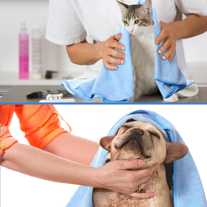 Serviettes pour chiens en gros pour sécher les animaux de compagnie, 4 couleurs, absorbantes, 100 % coton, 2 tailles, kit de bain pour chiens, personnalisable - Product Image 4