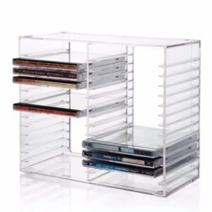 clear tablertop acrylic CD DVD display and holder rack