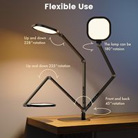 Lampe de bureau LED en métal, température de couleur réglable, pour la maison et le bureau, 15W, éclairage d'ordinateur, CRI>95, minuterie à mémoire, 1200LM