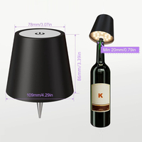 Lampe de bouteille de vin sans fil à commande tactile bicolore, en métal, étanche IP54, lampe de bureau sans fil rechargeable, lampe de nuit pour patio