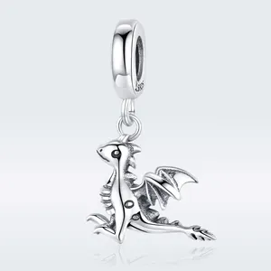 Wholesale 3d Dinosaur Pendant 925 Sterling Silver Dragon Charms For Jewelry Making Bracelet