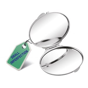 Compact 2x Magnification Folding Pocket <b>Mirror</b> 1x Side Double Sided Heart Pattern <b>Foldable</b> Cosmetic <b>Mirror</b> Box DEFECTIVE ELLIPSE - Product Image 1