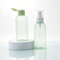 Bouteilles de voyage transparentes vert clair de 150 ml avec bouchons à pompe à clapet pour toner, brume hydratante, désinfectant pour les mains, spray d'aromathérapie