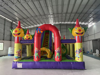 Toboggan Gonflable Commercial Personnalisé à Thème Dessin Animé avec Château Gonflable et Toboggan Sec pour Enfants, Idéal pour la Location en Extérieur