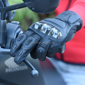 Gants de moto en <span class=keywords><strong>cuir</strong></span> de chèvre STOCK GW018C, respirants, compatibles écran tactile, été, certifiés CE, fabrication OEM - Product Image 3