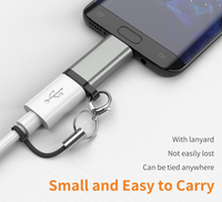 USB C ke Micro B 2.0 Pengisian Daya & Sinkronisasi Data Kompatibel dengan Samsung Galaxy S7 S6 J7 Note 5 Kindle Ps4 dan Lainnya - Abu-abu