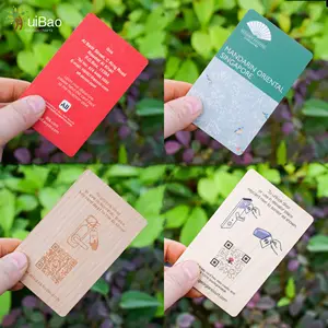 Huibao โรงงานขายส่งที่กําหนดเองเปล่า RFID สมาร์ทชิปการ์ด C02 แกะสลัก NFC ไม้นามบัตร