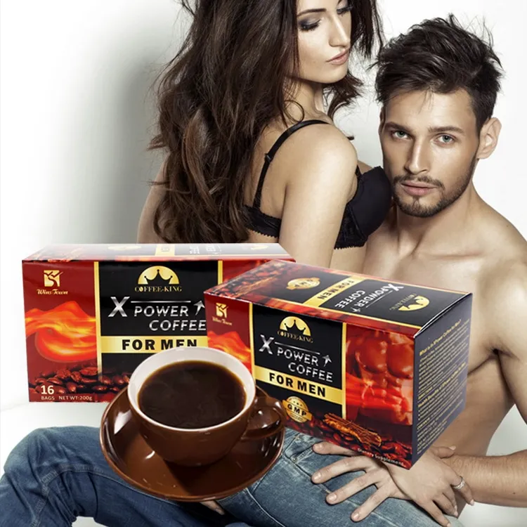 Man X Power Koffie Kruidensupplement Tongkat Ali Maca Energie Afrodisiacum Zwarte Oploskoffie Voor Mannen
