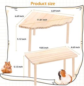 Ensemble de 2 plateformes en bois pour hamsters nains, hamsters syriens, gerbilles, souris, <span class=keywords><strong>degus</strong></span> ou autres petits animaux - Product Image 5