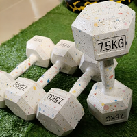 Ensemble d'haltères à tête ronde 50 kg, en fonte recouverte de caoutchouc, pour musculation, fitness, durable, poignée confortable, équipement de gym