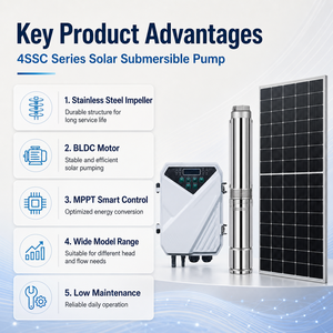 Pompe solaire DC de haute qualité <span class=keywords><strong>7M3</strong></span>/H 7.5M3/H 10Kw Pompe submersible à énergie solaire avec panneau mono connecté au réseau - Product Image 2