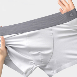 Personalized Boxers Brief Short Leg Male Basic <b>Trunk</b> Elastic Band Breathable Solid Seamless <b>Men's</b> Modal Boxers for <b>Men</b> Brand - Product Image 2