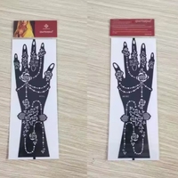Autocollants de tatouage au henné temporaire colorés pour le corps entier, motifs marron, pochoirs de tatouage au henné sexy