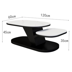Tavolino da Caffè Ovale Girevole Moderno e Semplice, Decorativo e Unico per Ville, Arredamento Minimalista per Soggiorno, <span class=keywords><strong>Tavolo</strong></span> Centrale in Legno per Casa - Product Image 6