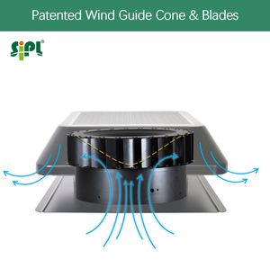 Ventilateur <span class=keywords><strong>solaire</strong></span> de toit pour grenier, <span class=keywords><strong>extracteur</strong></span> <span class=keywords><strong>d</strong></span>'<span class=keywords><strong>air</strong></span> <span class=keywords><strong>solaire</strong></span> 25W avec moteur sans balais IP68 pour maison et serre - Product Image 2