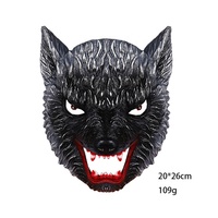 Masque de loup réaliste en PU, effrayant, pour Halloween, masque intégral, accessoires de déguisement pour bar, fête, cosplay et carnaval