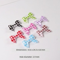 Cuentas acrílicas transparentes con diseño de lazo y cuadros de guinga, sueltas, para fabricación de joyas DIY, collares, pulseras, llaveros, venta al por mayor, OEM