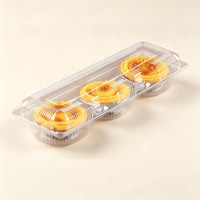 Boîte à tartelettes transparente en plastique pour 1, 2, 3, 4 ou 6 pièces, emballage pour biscuits et pâtisseries, conteneur à tartelettes à clapet avec compartiments